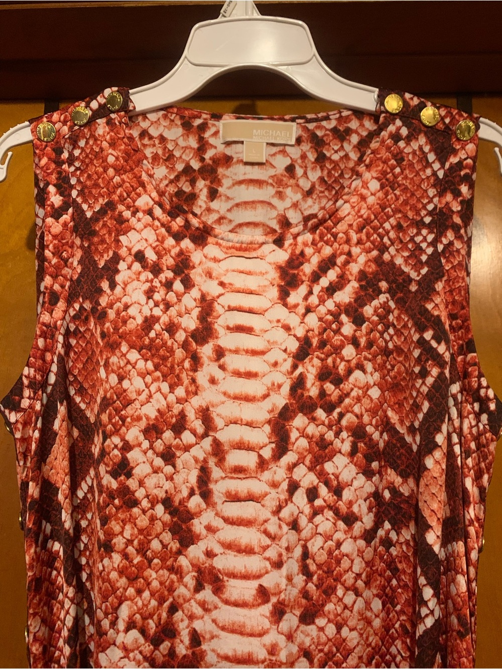 Michael Michael Kors Size L Red Snakeskin Maxi Dress - Picture 3 of 7